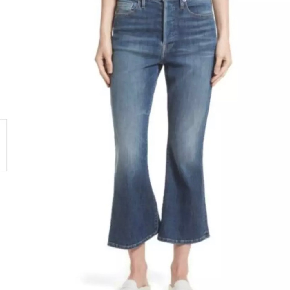 Frame Le Crop Flare Jeans High Waist Wide Legs 27